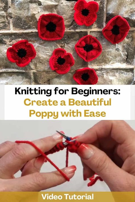 Knitting is a wonderful hobby that allows you to create beautiful and unique items. One popular item to knit is a poppy. In this article, we will provide instructions on how to knit a poppy. To begin, gather the necessary materials. You will need approximately 17-20 yards of red yarn and 2-3 yards of black yarn. You will also need a size 5mm, US 8 knitting needles. It is important to note that the needle size may be adjusted, but the finished poppy must be between 4-5 inches in diameter... Knitting Poppies Free Pattern, Knit Poppy Free Pattern, Easy Knitted Poppy Free Pattern, Knitted Poppy Pattern, Poppy Knitting Pattern For Free, Knitted Poppies Free Pattern English, Knitted Poppy Free Pattern, Knitted Poppies, Poppy Hat