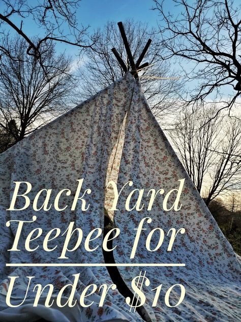 Outdoor Teepee Diy, Teepee Build, Outdoor Teepee, Diy Teepee Tent Outdoor, Build Teepee, Garden Tee Pee Diy, How To Make A Tent, Backyard Teepee, How To Build A Teepee Outdoors