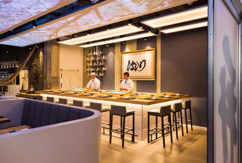 hashiri, SF Sushi Bar Design Ideas, New Restaurant Ideas, Sushi Bar Design, Sushi House, Japanese Bbq, Red River Valley, Japanese Bar, Types Of Sushi, Japanese Dinner