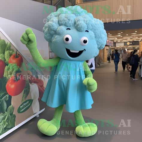 Mascots.AI Generated Mascots Pictures - Mascot character of a Cyan Cauliflower dressed with a Shift Dress and Tie pins - Discover @mascots.ai - Link: https://bit.ly/44QpzrE - #Cyan #Cauliflower #Shift #Dress #Tie #pins New Service, Mascot Character, Mascot Design, Tie Pin, High Resolution Picture, Mascot Costumes, School Projects, Corporate Events, Shift Dress