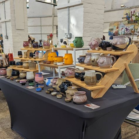 Love Local Makers Market in Tavistock Butchers Hall today ❤️ #market #marketseller #pottery #potter #art #artist Pottery Market Display Ideas, Pottery Display, Craft Market Display, Market Display, Craft Market, Potter Art, Market Displays, Market Stall, Craft Show Displays