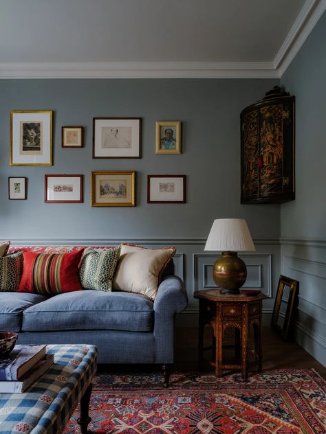 The paint colours for living rooms we love right now | House & Garden Colour For Living Room, Grey Wooden Floor, London Living Room, Georgian Furniture, Old Room, Salou, Stylish Living Room, Blue Living Room, Paint Colors For Living Room