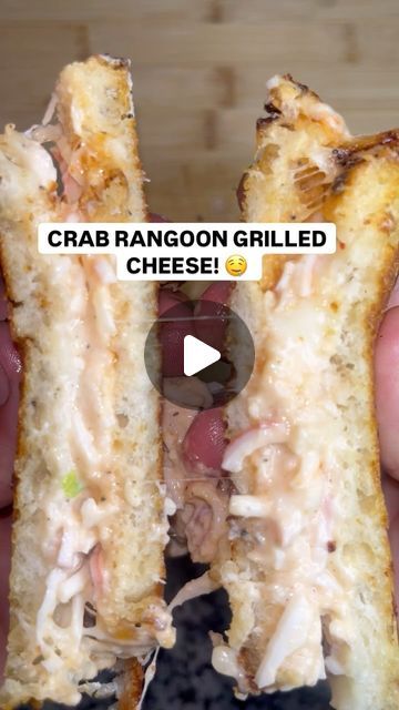 Rileys Stupid Recipes on Instagram: "THE BEST CRAB RANGOON GRILLED CHEESE MELT EVER. 🤤 Riley’s Stupid recipes   I’ve always wanted to make something like this and it was worth it. I’m giving it a solid 10/10 if you like crab Rangoon’s and grilled cheese then this sandwich is right up your alley. Make sure you don’t accidentally add a mountain of salt like I did on my first try. If you give it a try let me know and follow for me 😊 love you. 🖤  Ingredients Everything bagel sourdough  Butter Mozzarella cheese Crab meat Imitation crab meat Garlic powder Green onion  Worcestershire sauce Light soy sauce Sweet chili sauce  Sriracha  #grilledcheese #crabrangoon #sandwiches  #foodinstagram #foodblog #foodgram #foodislove #homecooking #foodlove #homemadefood #comfortfood #easycooking #foodiegram Everything Bagel Sourdough, Cheese Melt, Cilantro Chutney, Crab Rangoon, Grilled Cheese Recipes, Sweet Chili Sauce, Green Onion, Everything Bagel, Sweet Chili