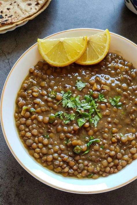 Indian Style Lentils, Brown Lentils Recipe, Brown Lentil Recipes, Whole Masoor Dal Recipe, Indian Lentil Recipes, Daal Recipe Indian, Brown Lentil Curry, Dal Recipe Indian, Lentil Dinner