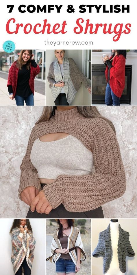 Crochet Sweater Shrug, Crochet Sweater Scarf Wrap, Crochet Shrug Cardigan Pattern Free, Crochet Shrug Plus Size, Crochet Shrug With Sleeves, Crochet Ideas For Women, Shrug Pattern Crochet, Free Crochet Shrug Patterns For Women, Free Shrug Crochet Pattern