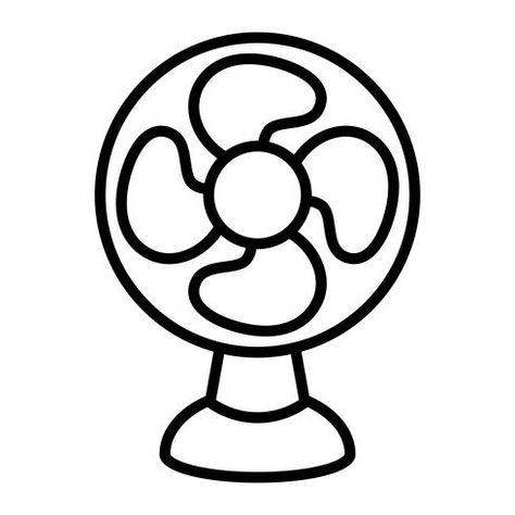 Cooling Fan How To Draw A Fan, Fan Doodle, Fan Clipart, Fan Template, Fan Drawing, Easy Doodles, Community Helpers, Easy Doodles Drawings, Wax Warmers