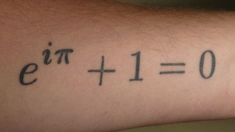 euler's identity, quite famous even if people don't know what it means. Math Workshop Kindergarten, Wheat Tattoo, Fibonacci Tattoo, Science Tattoo, Brain Based Learning, Nerd Tattoo, Math Quotes, Geometric Nature, Henna Tattoo Designs