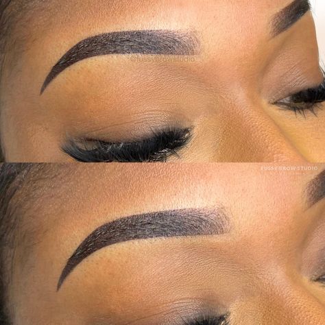 You don't have to show your whole face, just your eyes Microblading Eyebrows Hair Strokes, Ombre Tattoo Eyebrows, Tattoo Eyebrows Permanent Makeup, Eye Brow Tattoo Before And After, Eye Brows Tinting, Brow Tint Black Women, Eye Brows Tattoo Eyebrows, Ombre Brows Black Women, Soft Arch Brows