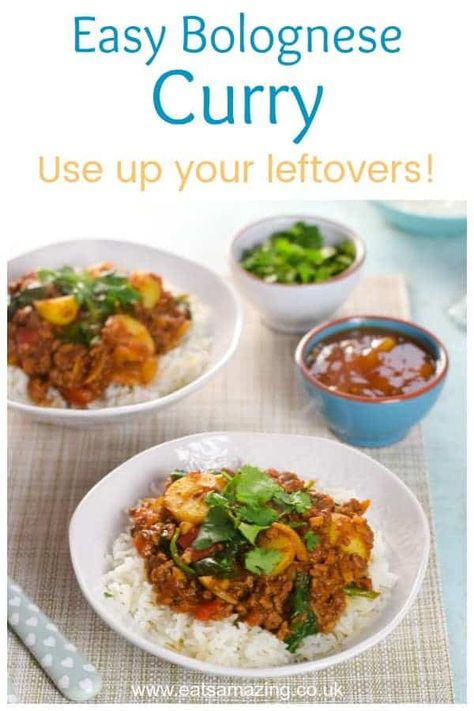 Use up leftover bolognese sauce to make this delicious easy curry - great budget recipe for family meal planning #leftovers #familyfood #curry #easyrecipe #mealplan #budgetfood #kidsfood #dinnerrecipes #dinner #familymeal #kidfriendly #kidapproved Leftover Bolognese, Leftover Curry, Easy Bolognese, Zero Waste Cooking, Recipe For Family, Bento Box Lunch Ideas, Easy Cheap Dinner Recipes, Box Lunch Ideas, Sauce Ideas