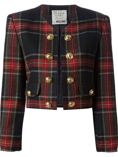 . Moschino Vintage, Red Plaid Jacket, Designer Jackets For Women, Tartan Clothing, Cl Fashion, Plus Zise, Check Skirt, Ladies Blouse Designs, Minimal Outfit