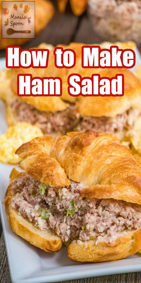 Ham Salad Recipe, Deli Recipes, How To Make Ham, Ham Salad Recipes, Toast For Breakfast, Easy Ham, Ham Salad, Sandwich Fillings, Amazing Appetizers