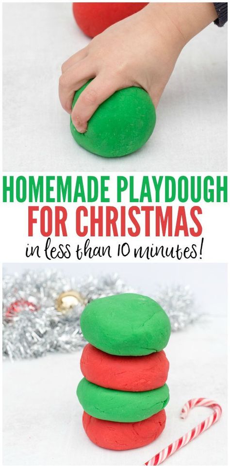 Easy Homemade Playdough, Gifts For Kids To Make, Christmas Playdough, Toddler Stocking Stuffers, Homemade Christmas Gift, Christmas Diy Kids, Diy Stocking Stuffers, Christmas Crafts For Toddlers, Christmas Stockings Diy