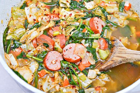 Keto Kielbasa, Stylish Cravings, Kielbasa Soup, Ketosis Diet Recipes, Kielbasa Sausage, Ketosis Diet, Low Carb Soup, Kielbasa, Vegetable Soup