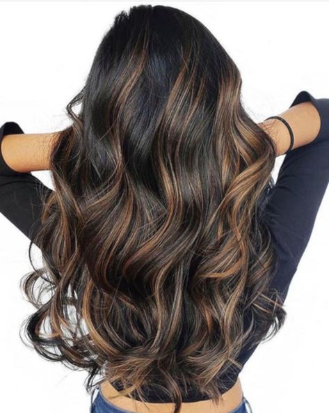 Dark Ombre, Black Hair Balayage, Black Hair With Highlights, Dark Hair With Highlights, Brown Hair Balayage, Brown Balayage, Brown Blonde Hair, Brown Hair With Highlights, Hair Color Balayage