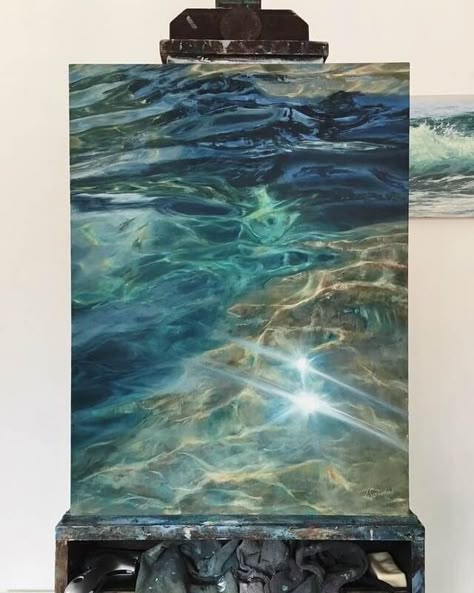 Water Paintings by Irina Cumberland Ocean Art Painting, Painting On Canvas For Beginners, Canvas For Beginners, Small Canvas Paintings, Easy Canvas Painting, Tableau Art, Sea Painting, Water Art, Ocean Painting