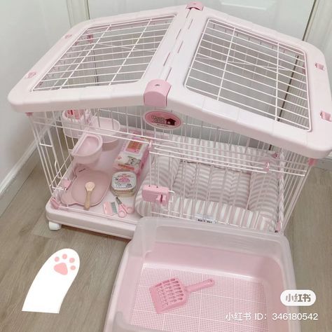 Aesthetic Pet Room, Pink Dog Aesthetic, Cute Things Aesthetic, Kandang Hamster, Dog Room Design, Korean Decor, Cute Kitchenware, Dog Bedroom, Puppy Room