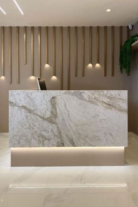 Office Reception Table Design, Marble Reception, Doctor Office Design, Dental Office Design Interiors, Spa Room Decor, Lobby Interior Design, Reception Desk Design, Office Interior Design Modern, Hospital Interior