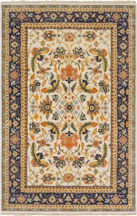 Surya Taj Mahal TJ-6600 Burnt Orange Rug Carpet Top View, Surya Rug, The Taj Mahal, Cream Rug, Orange Area Rug, Orange Rugs, Traditional Area Rugs, Accent Rugs, Traditional Rugs