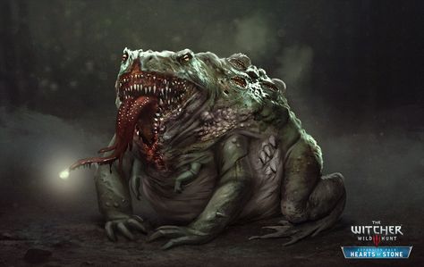 The Witcher Beastiary, Monster Concept Art Horror, Concept Art Horror, Giant Toad, Witcher Monsters, Swamp Creature, Warhammer Fantasy Roleplay, Dragon Fire, Witcher Art