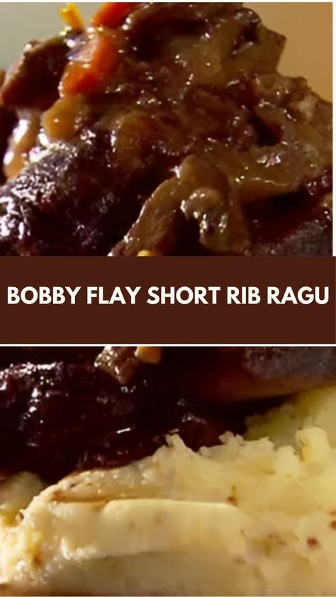 This delicious short rib ragu by Bobby Flay is a hearty, comforting dish that’s perfect for cozy nights. With tender, melt-in-your-mouth beef and a rich, flavorful sauce, it’s surprisingly simple to make. Serve it over pappardelle or any pasta you have on hand for an impressive, satisfying meal. Short Rib Ragu Over Pappardelle Bobby Flay, Short Ribs Ragu Recipe, Beef Short Rib Pasta, Beef Short Ribs Ragu, Short Rib Ragu Over Pappardelle, Short Ribs Ragu, Short Rib Pappardelle, Short Rib Pasta, Short Rib Ragu