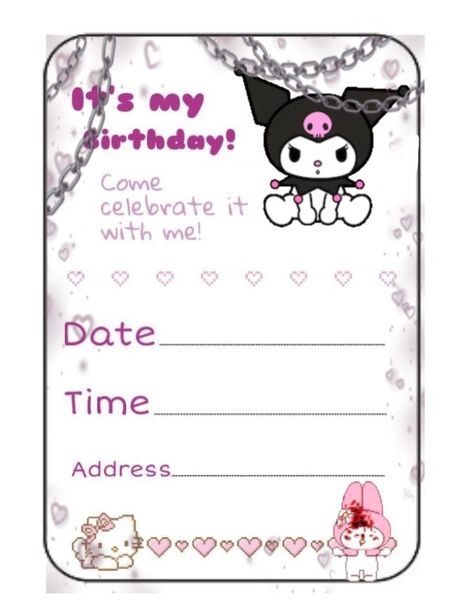 Hello kitty invitation card