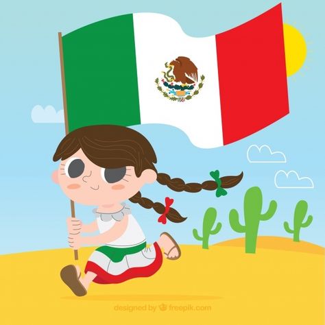 Fondo de bandera de mexico con niña vect... | Free Vector #Freepik #freevector #fondo #diseno #mujer #chica Mexican Flag, Mexican Flags, Flag Background, Graphic Editing, Background Design, Graphic Resources, Vector Free, Art Drawings, Flag