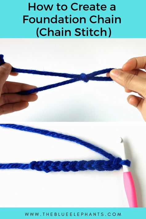 Crochet 101: Creating the Foundation Chain (Chain Stitch) | Starting A Crochet Chain, How To Crochet Chain Stitch, Chain Stitch Crochet Blanket, How To Do A Chain Stitch Crochet, How To Chain Stitch Crochet, Chain Stitch Crochet Tutorial, How To Start Crochet Chain, Start Crochet Chain, Crochet Starting Chain