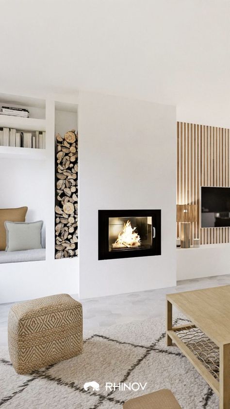 séjour contemporain Terminal Design, Ideas Casa, Style Deco, Decoration Inspiration, Design Interior, Mood Board, Fireplace, New Homes, Interior Design