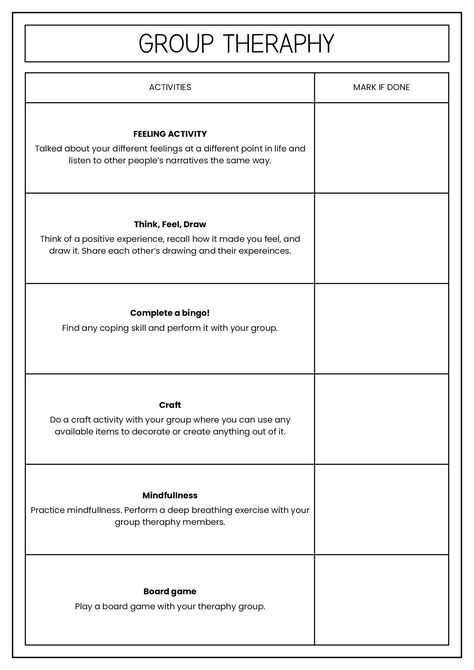 Mental Health Group Therapy Worksheets Check In Questions For Group Therapy, Group Therapy Games, Therapy Binder, Group Therapy Ideas, Family Therapy Interventions, Counselling Activities, Family Therapy Activities, Group Counseling Activities, Health Websites