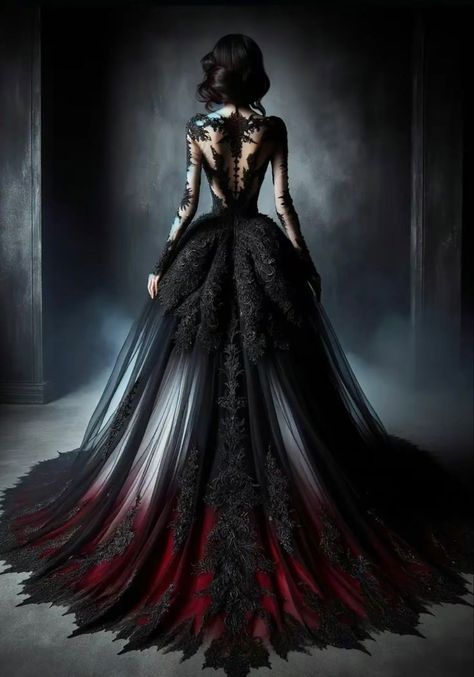 Dark Red Wedding Dress, Vampire Ball Gown, Romance Wedding Dress, Goth Wedding Dresses, Dark Romantic Wedding, Gothic Wedding Theme, Vampire Wedding, Black Wedding Dress Gothic, Dark Wedding Theme