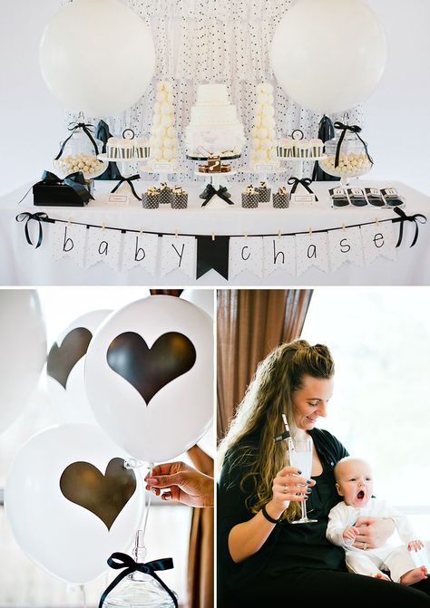 Loveeee this Black And White Gender Reveal Ideas, Black White Gender Reveal, Black And White Gender Reveal Party, Black And White Gender Reveal, Monochrome Baby Shower Ideas, Black And White Stripe Decor Party Ideas, Black And White Baby Shower Ideas, Black And White Checkered Baby Shower Ideas, Black And White Striped Party Decor