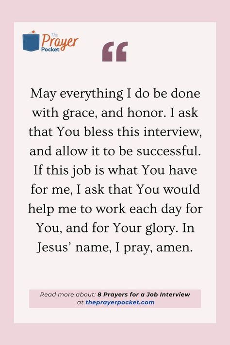 Elevate prayers for success and confidence in your job interview. Interview Prayer, Prayer For Job Interview, Prayer For A Job, Prayer For Success, Christian Prayers, Good Prayers, Job Opportunities, Job Interview, Good Advice