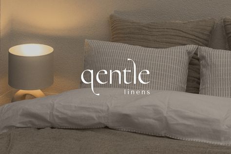 GENTLE LINENS BRAND IDENTITY en Behance Bedding Brand Logo, Royal Bed, Bedding Brands, Prop Design, Window Design, Concept Architecture, Bedding Shop, Photography Branding, Automotive Design