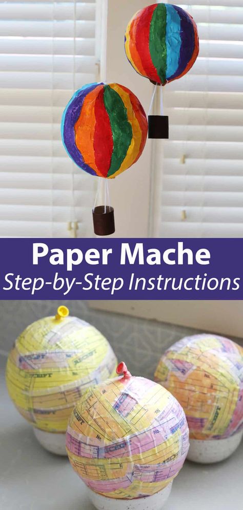 How to Paper Mache - Childhood Magic How To Paper Mache, Easy Paper Plate Crafts, Paper Mache Balloon, Paper Mache Crafts For Kids, Plate Crafts For Kids, Craft For All Ages, Paper Mache Paste, Paper Mache Projects, Making Paper Mache