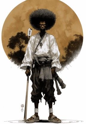 Yasuke Black Samurai Art, Afro Samurai Pfp, Afro Samurai Art, African Samurai, Comic Book Icons, Interesting Sketches, Samurai Warrior Tattoo, Black Samurai, Warrior Drawing