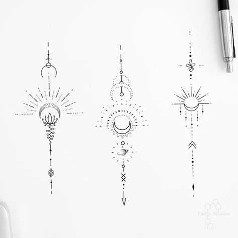 Available designs . . . . #geometrictattoodesign #geometrictattoo #foresttattoo #treetattoo #dotwork #simpletattoo #singleline #balitattoo… Warlock Tattoo, Pola Tato, Astrology Tattoo, Horoscope Tattoos, Boho Tattoos, Unalome Tattoo, Muster Tattoos, Inspiration Tattoos, Geometric Tattoo Design