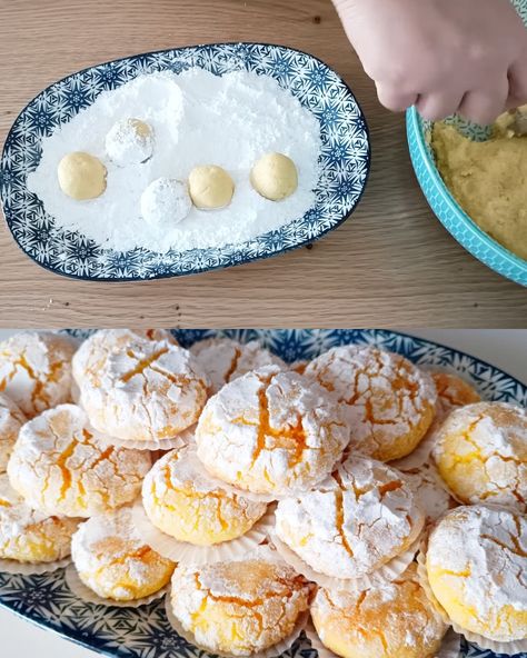 Lemon Biscuit Balls Recipe - Greenku Recipes Cookies Balls, Potato Croquette Recipe, Cookie Balls Recipe, Lemon Biscuits, Crispy Sweet Potato Fries, Lemon Cookie, Easy Apple Cake, Crinkle Cookies Recipe, Cookie Balls