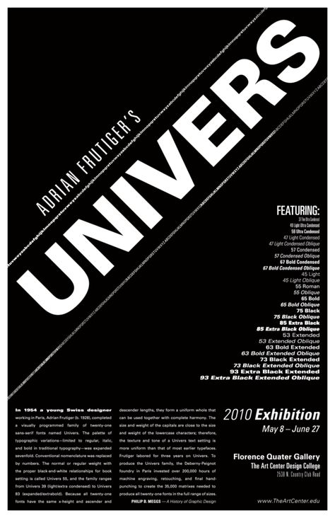 univers Univers Typeface, Type Specimen Poster, Specimen Poster, Adrian Frutiger, Typography Logo Fonts, Architecture Portfolio Template, Menu Cover Design, Typeface Poster, John Duncan