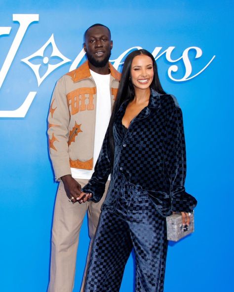 Stormzy and Maya Jama at the Louis Vuitton Menswear Spring/Summer 2025 event 💛 Stormzy And Maya Jama, Stormzy And Maya, Louis Vuitton Menswear, Maya Jama, Summer 2025, Honey, Spring Summer, Louis Vuitton, Quick Saves