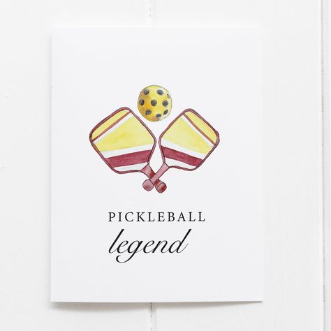 PRICES MAY VARY. Size: Our pickleball themed greeting cards measure 4.25 inches x 5.5 inches made with premium cardstock paper and include an envelope for easy gifting Unique Designs: The pickle ball greeting cards feature a print of a hand painted pickleball paddle and ball graphic. The cards are sure to put a smile on the recipient's face. Versatile Use: Our pickleball greeting cards are blank on the inside allowing you more space to personalize as you wish! They are the perfect birthday card! Pickle Birthday Card, Pickleball Painting, Pickleball Birthday Cards, Funny Pickle Ball Quotes, Pickle Ball Invitation, Birthday Chalkboard Art, Marriage Words, Watercolor Birthday Cards, Watercolor Birthday