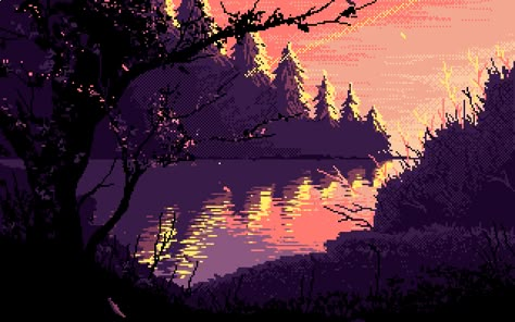 Purple Pixel Art Gif Banner, Pink Pixel Art Gif, Purple Pixel Aesthetic, Purple Background Gif, Pixel Kawaii, Pixel Art Landscape, Piskel Art, Pixel Art Background, Arte Grunge