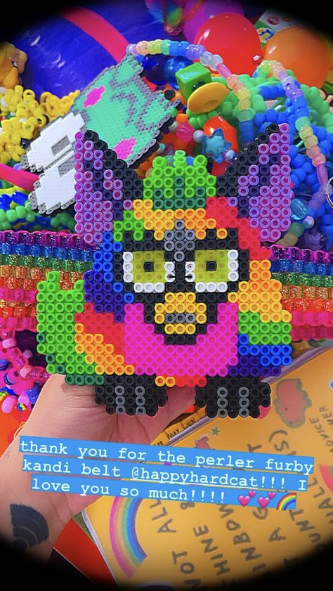 Perler Bead Patterns Clown, Lisa Frank Perler, Furby Perler Beads, 3d Perler Bead, Perler Creations, Kandi Kid, Pearl Beads Pattern, Melty Bead Patterns, Easy Perler Beads Ideas