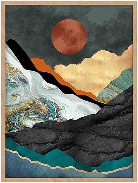 Boho Mountain, Mountain Wall Decor, Bedroom Pictures, Mountain Wall, Art Deco Posters, Décor Diy, Nature Wall, Abstract Nature, Room Posters