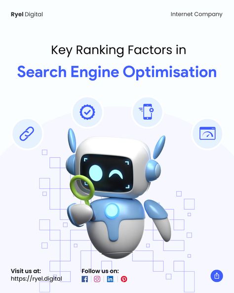 Key Ranking Factors for search engine optimization. Minimalistic Website, Google Seo, Seo Ranking, Builder Website, Search Engine Optimization, Website Builder, Ui Design, Search Engine, Online Marketing