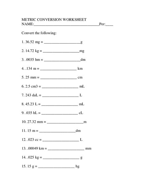 Metric Unit Conversion Worksheet Metric System Conversion, Si Units, Converting Metric Units, Converting Measurements, Scientific Notation Worksheet, Volume Worksheets, Scientific Method Worksheet, Weight Conversion, Sets Math