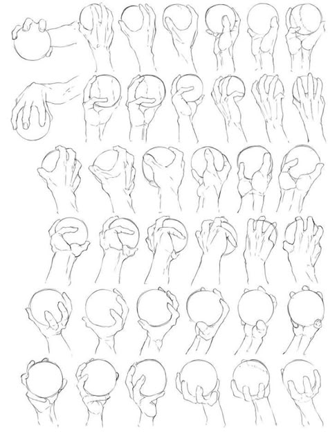 Ball Drawing, Hand Gestures, Hand Drawing Reference, Hand Reference, Poses References, Hand Sketch, Anatomy Art, Drawing Tutorials, Art Tutorials Drawing