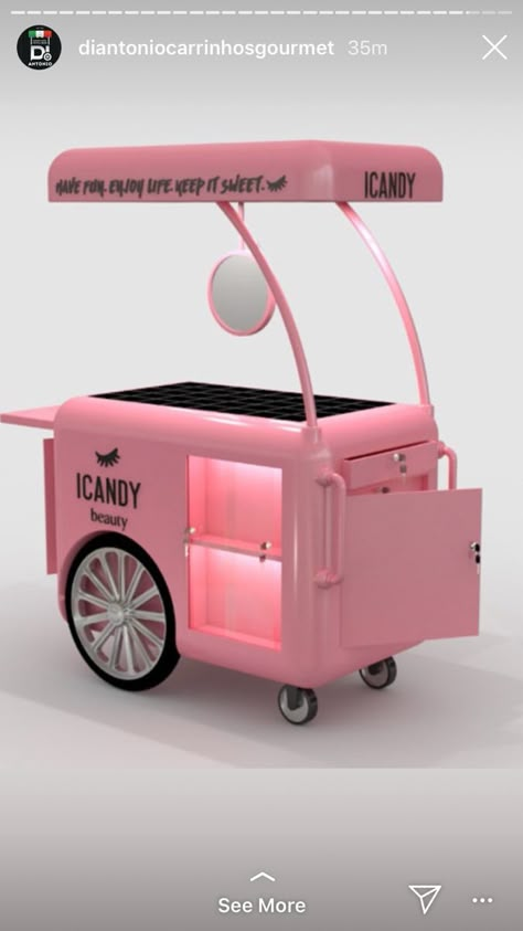 Ice Cream Cart Design, Trolly Design, Food Stall Design, Mobile Restaurant, Mobile Coffee Shop, Mobile Food Cart, Mobile Cart, Pink Mobile, Portable Shelter