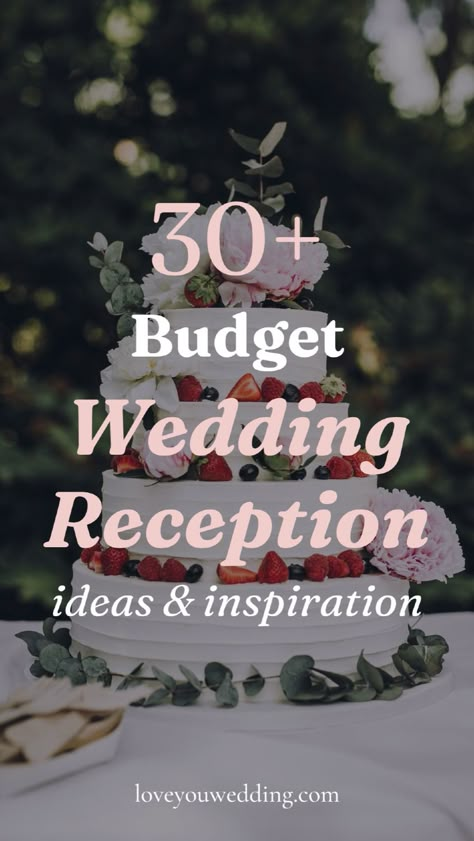 30+ Unique Wedding Reception Ideas on a Budget. Are you planning a wedding reception on a budget and need creative ideas? We’ve got you covered! Check out our list of 30+ affordable wedding reception ideas, including budget-friendly decorations, food, and more. Whether it’s a small or DIY wedding, we have simple ways to make your reception special without overspending. Click for all the best tips for a budget wedding event! Glam Wedding Ideas On A Budget, Beautiful Weddings On A Budget, Wedding Under 10k Budget, Cheap Wedding Ideas Diy Receptions, Cheap But Classy Wedding Ideas, Wedding Without Reception, Unique Affordable Wedding Ideas, Best Wedding Reception Ideas, Easy Wedding Dinner Ideas