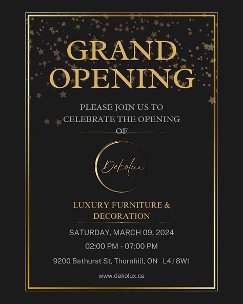 🎉🎈 Grand Opening Announcement! 🎈🎉 We are thrilled to announce the grand opening of DEKOLUX, and we want YOU to be a part of this special celebration! 🗓 Date: March 9, Saturday 🕙 Time: 2pm - 7pm 📍 Location: 9200 Bathurst St, Unit F02 Thornhill Music Bar, March 9th, Grand Opening, Want You, Celebrities, Gifts, Quick Saves, Instagram