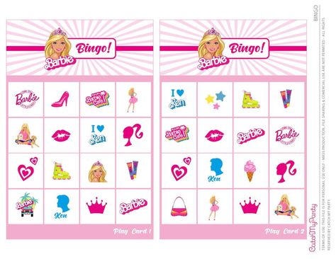 Are you looking for a budget-friendly Barbie party game that will bring joy to Barbie fans of all ages? Look no further! We have the perfect solution for you – download our FREE printable Barbie Bingo game to add excitement and entertainment to your next celebration. See more party ideas and share yours at CatchMyParty.com Barbie Theme Party Games, Barbie Themed Birthday Party Games, Barbie Bingo Free Printable, Barbie Party Games Activities, Barbie Bingo, Barbie Party Games, Barbie Activities, Barbie Birthday Party Games, Fitness Barbie